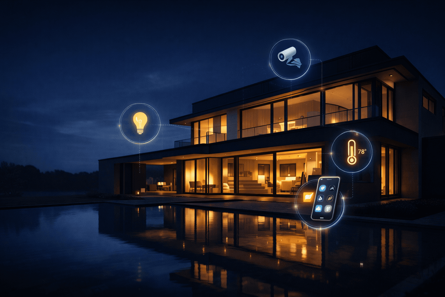 Imagem conceitual de automação em residencial