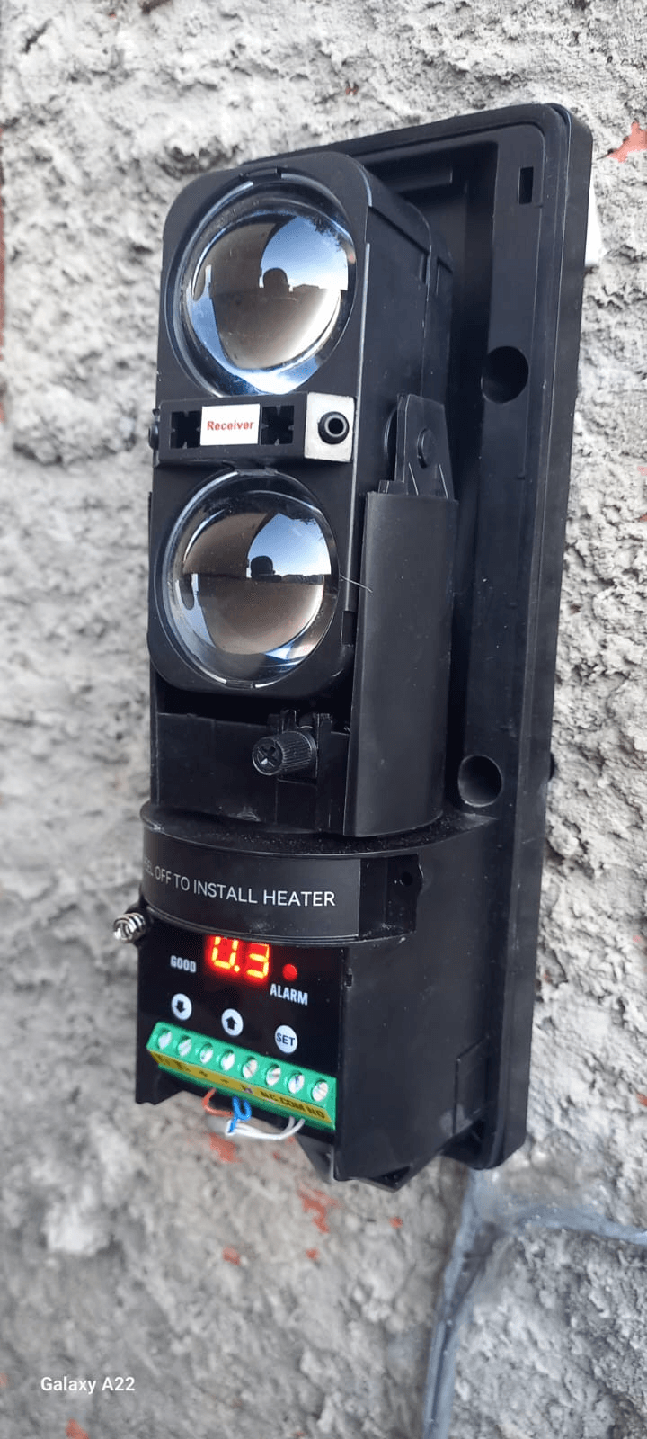 Sensor instalado na parede